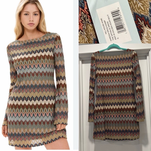 Hill House Dresses & Skirts - Hill house nwt Nathalie Multicolor Chevron Knit Dress